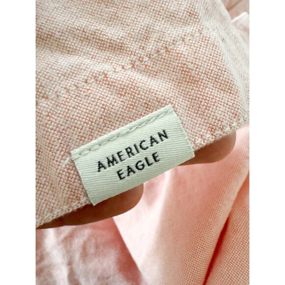 American Eagle | Classic Fit Oxford Button Down Shirt in  Coral Pink | Sz M - Picture 7 of 7
